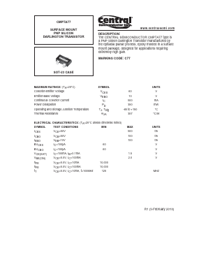 CMPTA77 Datasheet PDF Central Semiconductor