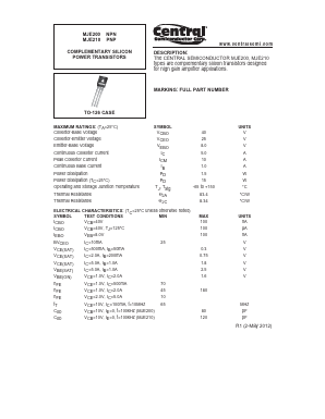 MJE210 Datasheet PDF Central Semiconductor