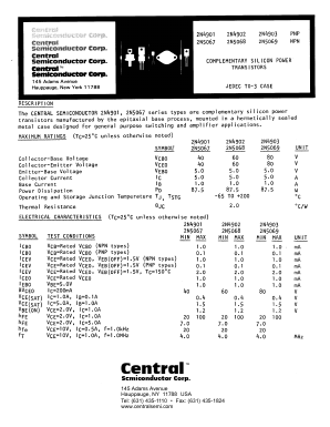 2N4903 Datasheet PDF Central Semiconductor