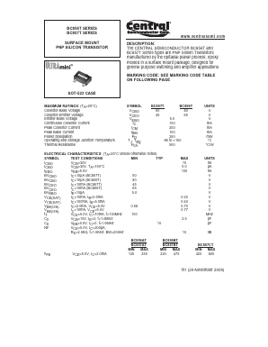 BC856AT Datasheet PDF Central Semiconductor