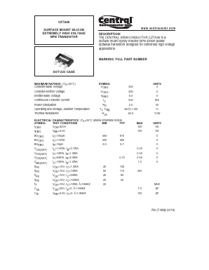 CZTA46 Datasheet PDF Central Semiconductor