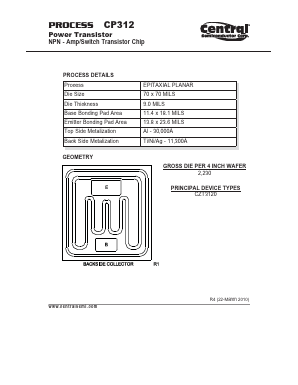 CP312 Datasheet PDF Central Semiconductor