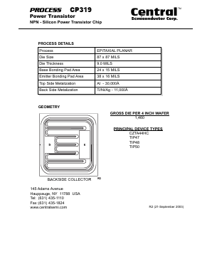 CP319 Datasheet PDF Central Semiconductor
