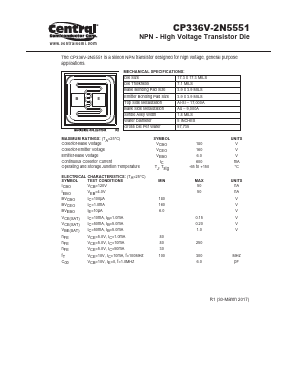 CP336V-2N5551 Datasheet PDF Central Semiconductor