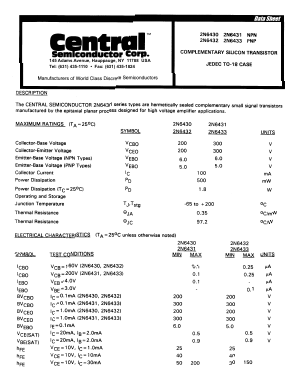 2N6431 Datasheet PDF Central Semiconductor