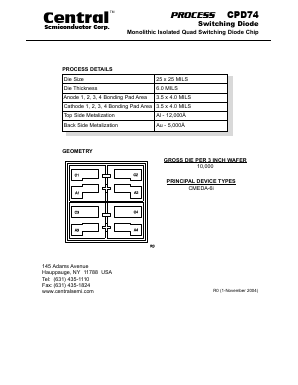 CPD74 Datasheet PDF Central Semiconductor