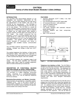 CH1782A Datasheet PDF Cermetek Microelectronics