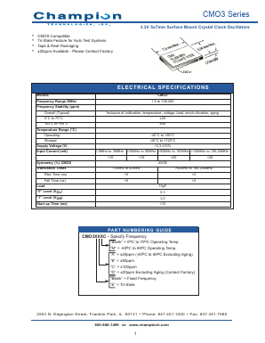 CMO3CMC Datasheet PDF Champion Microelectronic