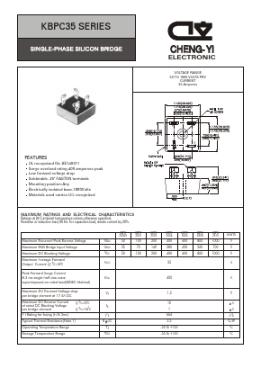 KBPC3510 Datasheet PDF CHENG-YI ELECTRONIC CO., LTD.