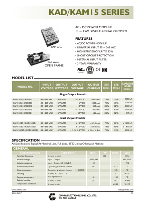 KAD1503 Datasheet PDF CHINFA ELECTRONICS