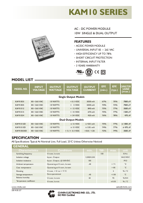 KAM10 Datasheet PDF CHINFA ELECTRONICS