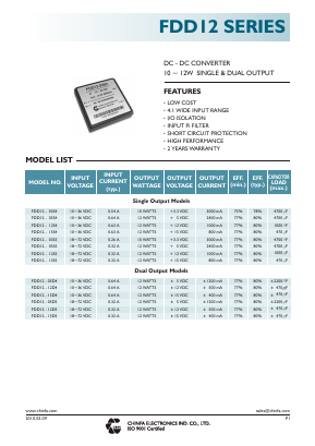FDD12-12S4 Datasheet PDF CHINFA ELECTRONICS