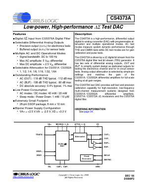 CS4373A-ISZ Datasheet PDF Cirrus Logic