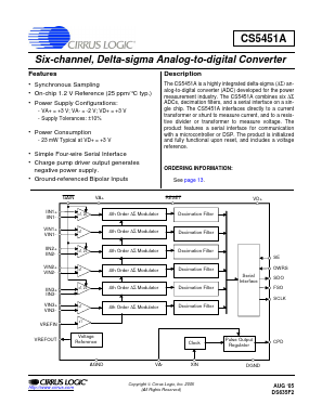 CS5451A-ISZ Datasheet PDF Cirrus Logic
