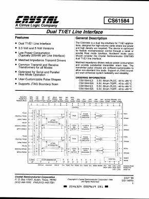 CS61584-IQ3 Datasheet PDF Cirrus Logic