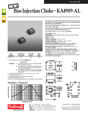 KA4909-ALB Datasheet PDF Coilcraft Inc