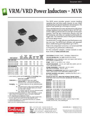 MVR1251T-361ML Datasheet PDF Coilcraft Inc