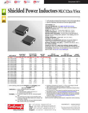 MLC1260-472MLC Datasheet PDF Coilcraft Inc