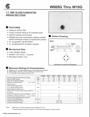 W06G Datasheet PDF Collmer Semiconductor