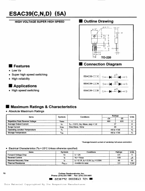 ESAC39-04C Datasheet PDF Collmer Semiconductor