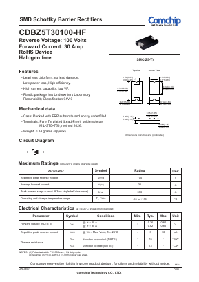 CDBZ5T30100-HF Datasheet PDF ComChip