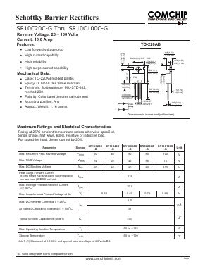 SR10C40C-G Datasheet PDF ComChip