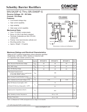SR15A60F-G Datasheet PDF ComChip