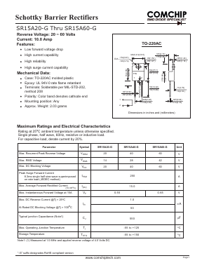SR15A20-G Datasheet PDF ComChip