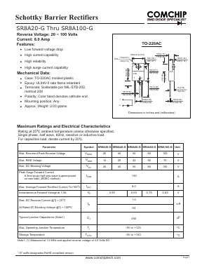 SR8A20-G Datasheet PDF ComChip