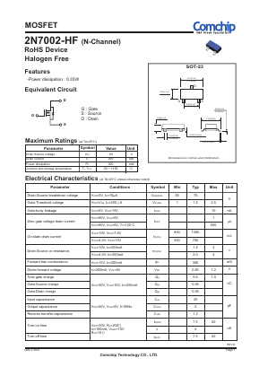 2N7002-HF Datasheet PDF ComChip
