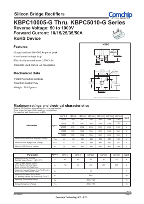KBPC15005-G Datasheet PDF ComChip