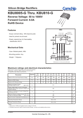 KBU806-G Datasheet PDF ComChip