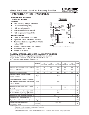 UF16C01C-G Datasheet PDF ComChip