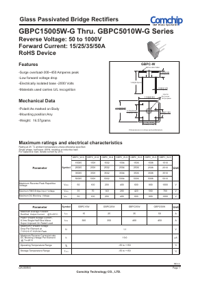 GBPC3510W-G Datasheet PDF ComChip