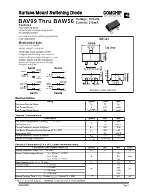 BAW56 Datasheet PDF ComChip