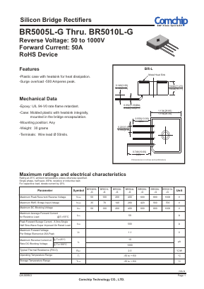BR5005L-G Datasheet PDF ComChip
