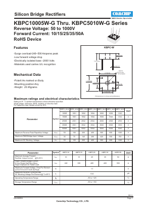 KBPC3510W-G Datasheet PDF ComChip