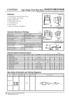 KAQY210B Datasheet PDF COSMO Electronics