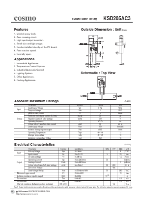 KSD205AC3 Datasheet PDF COSMO Electronics
