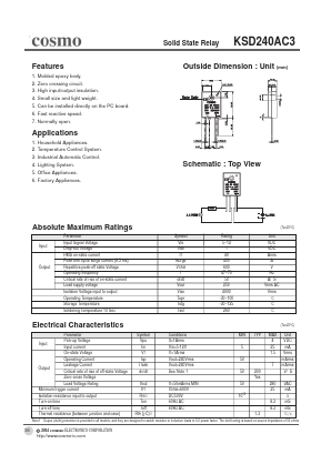 KSD240AC3 Datasheet PDF COSMO Electronics