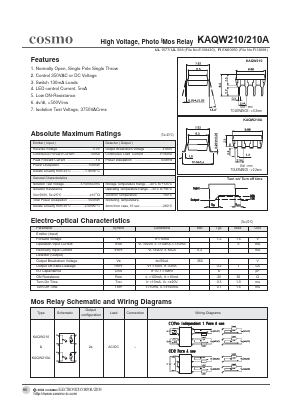 KAQW210A Datasheet PDF COSMO Electronics
