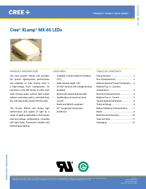 MX6SWT-A1-0000-0009A9 Datasheet PDF Cree, Inc