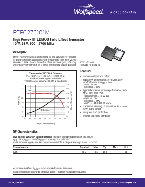 PTFC270101MV1R1K Datasheet PDF Cree, Inc