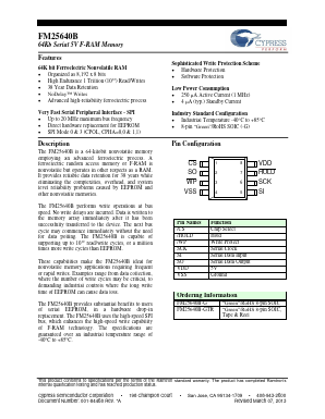 FM25640B-GTR Datasheet PDF Cypress Semiconductor