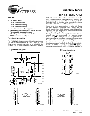 CY62128VLL-70SCT Datasheet PDF Cypress Semiconductor