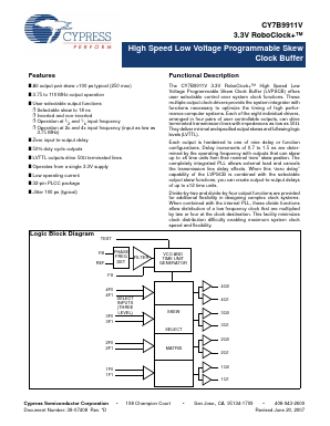 CY7B9911V Datasheet PDF Cypress Semiconductor