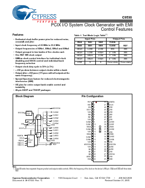 C9530 Datasheet PDF Cypress Semiconductor