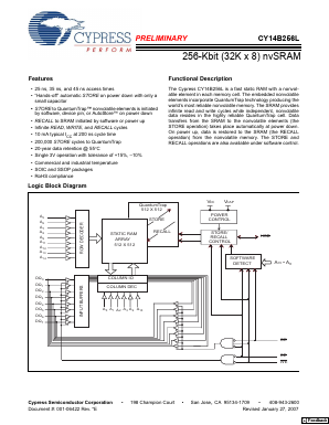 CY14B256L-SP25XI Datasheet PDF Cypress Semiconductor