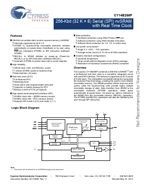CY14B256P-SFXI Datasheet PDF Cypress Semiconductor