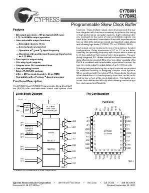 CY7B992-7JI Datasheet PDF Cypress Semiconductor